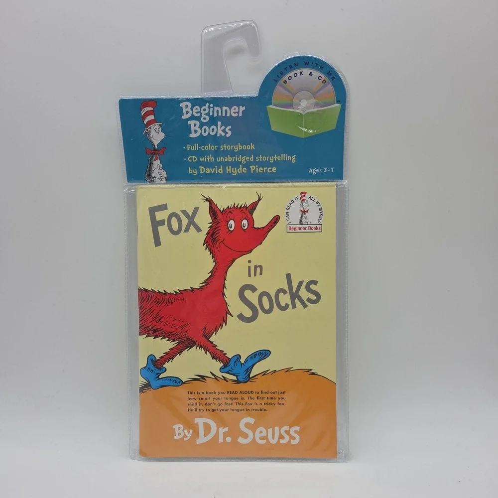 Dr. Seuss Book CD The Cat In Hat Green Eggs Ham One Fish Two Fish Fox In Socks